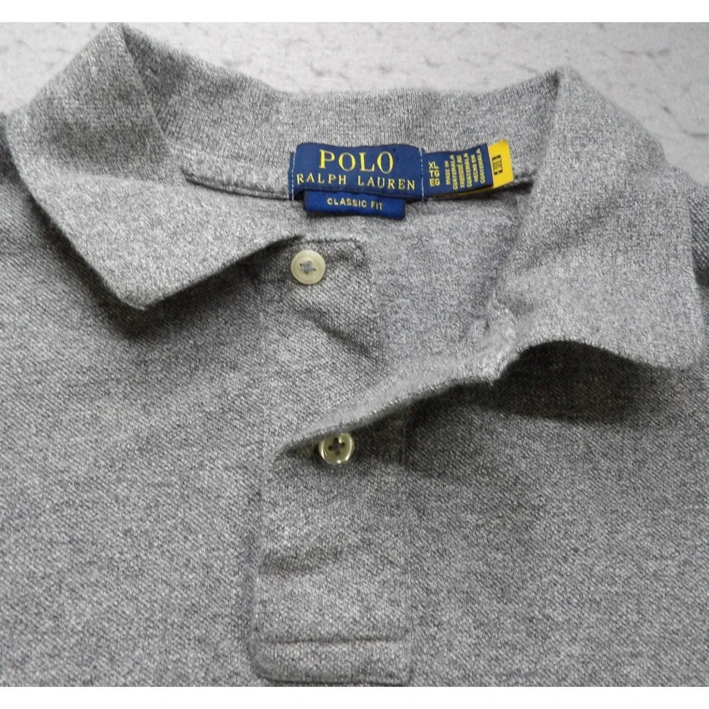 Polo by Ralph Lauren Light Gray Short Sleeve Polo Shirt with Pony Logo